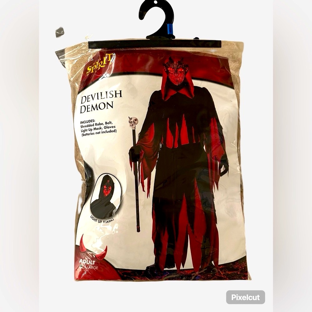 Spirit Devilish Demon Costume (Robe & Cape only) Red/Black ADULT XL.